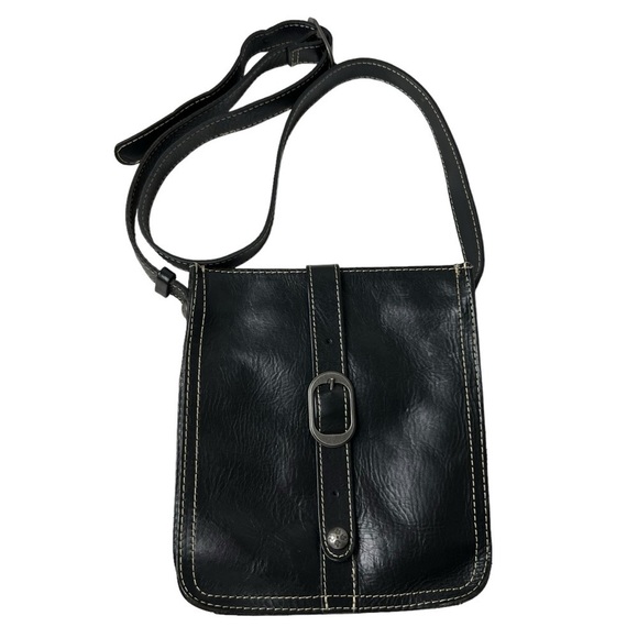 Patricia Nash Venezia Black Heritage Collection Italian Leather Crossbody BAG - Picture 1 of 12